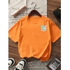 image:imageRoseSeek Girls Letter Animal Graphic Tees Short Sleeve Crewneck T Shirts Oversized Vacation Summer TopsOrange
