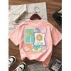 image:imageRoseSeek Girls Letter Animal Graphic Tees Short Sleeve Crewneck T Shirts Oversized Vacation Summer TopsPink