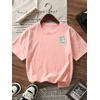 image:imageRoseSeek Girls Letter Animal Graphic Tees Short Sleeve Crewneck T Shirts Oversized Vacation Summer TopsPink