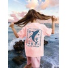 image:imageRoseSeek Girls Letter Animal Graphic Tees Short Sleeve Crewneck T Shirts Oversized Vacation Summer TopsPink and Blue