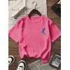 image:imageRoseSeek Girls Letter Animal Graphic Tees Short Sleeve Crewneck T Shirts Oversized Vacation Summer TopsPrint Hot Pink