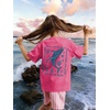 image:imageRoseSeek Girls Letter Animal Graphic Tees Short Sleeve Crewneck T Shirts Oversized Vacation Summer TopsPrint Hot Pink