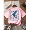 image:imageRoseSeek Girls Letter Animal Graphic Tees Short Sleeve Crewneck T Shirts Oversized Vacation Summer TopsPrint Pink