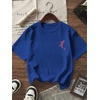 image:imageRoseSeek Girls Letter Animal Graphic Tees Short Sleeve Crewneck T Shirts Oversized Vacation Summer TopsPrint Royal Blue