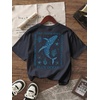 image:imageRoseSeek Girls Letter Animal Graphic Tees Short Sleeve Crewneck T Shirts Oversized Vacation Summer TopsRoyal Blue