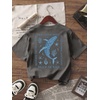 image:imageRoseSeek Girls Letter Animal Graphic Tees Short Sleeve Crewneck T Shirts Oversized Vacation Summer TopsSolid Dark Grey
