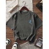 image:imageRoseSeek Girls Letter Animal Graphic Tees Short Sleeve Crewneck T Shirts Oversized Vacation Summer TopsSolid Dark Grey