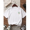 image:imageRoseSeek Girls Letter Animal Graphic Tees Short Sleeve Crewneck T Shirts Oversized Vacation Summer TopsWhite