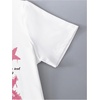 image:imageRoseSeek Girls Letter Animal Graphic Tees Short Sleeve Crewneck T Shirts Oversized Vacation Summer TopsWhite and Pink