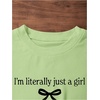 image:imageRoseSeek Girls Letter Bow Graphic Tees Short Sleeve Crewneck Cute Shirts for Teen Girls TrendyBlack and Green