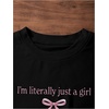 image:imageRoseSeek Girls Letter Bow Graphic Tees Short Sleeve Crewneck Cute Shirts for Teen Girls TrendyBow Knot Black