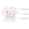 image:imageRoseSeek Girls Letter Bow Graphic Tees Short Sleeve Crewneck Cute Shirts for Teen Girls TrendyBow White