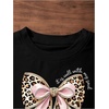 image:imageRoseSeek Girls Letter Bow Graphic Tees Short Sleeve Crewneck Cute Shirts for Teen Girls TrendyCheetah Black