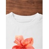 image:imageRoseSeek Girls Letter Bow Graphic Tees Short Sleeve Crewneck Cute Shirts for Teen Girls TrendyFloral Print White