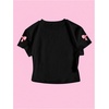 image:imageRoseSeek Girls Letter Bow Graphic Tees Short Sleeve Crewneck Cute Shirts for Teen Girls TrendyGraphic Black