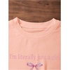 image:imageRoseSeek Girls Letter Bow Graphic Tees Short Sleeve Crewneck Cute Shirts for Teen Girls TrendyPink