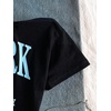image:imageRoseSeek Girls Off The Shoulder Letter Graphic Tees Short Sleeve Ruched Bowknot T Shirts Cute Crop TopsBlack Blue