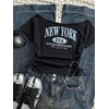 image:imageRoseSeek Girls Off The Shoulder Letter Graphic Tees Short Sleeve Ruched Bowknot T Shirts Cute Crop TopsBlack Blue