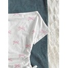 image:imageRoseSeek Girls Off The Shoulder Letter Graphic Tees Short Sleeve Ruched Bowknot T Shirts Cute Crop TopsWhite