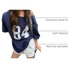image:imageRoseSeek Girls Off The Shoulder Tops Number Graphic Jersey Shirts Short Sleeve Oversized T Shirts Y2k TopsDeep Blue