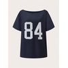 image:imageRoseSeek Girls Off The Shoulder Tops Number Graphic Jersey Shirts Short Sleeve Oversized T Shirts Y2k TopsDeep Blue