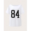image:imageRoseSeek Girls Off The Shoulder Tops Number Graphic Jersey Shirts Short Sleeve Oversized T Shirts Y2k TopsNumber White