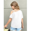image:imageRoseSeek Girls Off The Shoulder Tops Short Sleeve Loose Summer T Shirt Tops Trendy Cold Shoulder TopsWhite