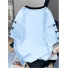 image:imageRoseSeek Girls Oversized Tshirts Number Graphic Jersey Shirts V Neck Short Sleeve Sports Tee Tops StreetwearLight Blue
