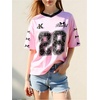 image:imageRoseSeek Girls Oversized Tshirts Number Graphic Jersey Shirts V Neck Short Sleeve Sports Tee Tops StreetwearPink