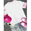 image:imageRoseSeek Girls Oversized Tshirts Number Graphic Jersey Shirts V Neck Short Sleeve Sports Tee Tops StreetwearPink and White