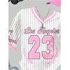 image:imageRoseSeek Girls Oversized Tshirts Number Graphic Jersey Shirts V Neck Short Sleeve Sports Tee Tops StreetwearPink and White