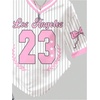 image:imageRoseSeek Girls Oversized Tshirts Number Graphic Jersey Shirts V Neck Short Sleeve Sports Tee Tops StreetwearPink and White