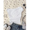 image:imageRoseSeek Girls Polka Dots Off The Shoulder T Shirts Cute Crop Tops Summer TopsBlack and White