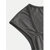 image:imageRoseSeek Girls Ruched Cap Sleeve Tops Sweetheart Neck Slim Fit Cropped T Shirts Cute Summer ClothesDark Grey