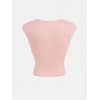 image:imageRoseSeek Girls Ruched Cap Sleeve Tops Sweetheart Neck Slim Fit Cropped T Shirts Cute Summer ClothesLight Pink