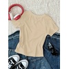 image:imageRoseSeek Girls Shirts 3 Packs Graphic Tees Vacation Hibiscus Top Crewneck Short Sleeve Cute Tops Summer Slim Fit T ShirtBeige Black Blue