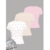 image:imageRoseSeek Girls Shirts 3 Packs Graphic Tees Vacation Hibiscus Top Crewneck Short Sleeve Cute Tops Summer Slim Fit T ShirtBeige Pink White