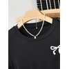 image:imageRoseSeek Girls Shirts 3 Packs Graphic Tees Vacation Hibiscus Top Crewneck Short Sleeve Cute Tops Summer Slim Fit T ShirtBow White Grey Black