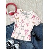 image:imageRoseSeek Girls Shirts 3 Packs Graphic Tees Vacation Hibiscus Top Crewneck Short Sleeve Cute Tops Summer Slim Fit T ShirtBowknot Multicolor