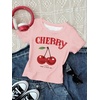 image:imageRoseSeek Girls Shirts 3 Packs Graphic Tees Vacation Hibiscus Top Crewneck Short Sleeve Cute Tops Summer Slim Fit T ShirtCherry Black White Pink