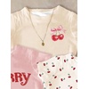 image:imageRoseSeek Girls Shirts 3 Packs Graphic Tees Vacation Hibiscus Top Crewneck Short Sleeve Cute Tops Summer Slim Fit T ShirtCherry White Yellow Pink