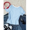 image:imageRoseSeek Girls Shirts 3 Packs Graphic Tees Vacation Hibiscus Top Crewneck Short Sleeve Cute Tops Summer Slim Fit T ShirtDeep Light Blue