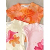 image:imageRoseSeek Girls Shirts 3 Packs Graphic Tees Vacation Hibiscus Top Crewneck Short Sleeve Cute Tops Summer Slim Fit T ShirtFloral Pink Yellow Orange