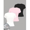 image:imageRoseSeek Girls Shirts 3 Packs Graphic Tees Vacation Hibiscus Top Crewneck Short Sleeve Cute Tops Summer Slim Fit T ShirtFloral Print Multicolor