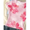 image:imageRoseSeek Girls Shirts 3 Packs Graphic Tees Vacation Hibiscus Top Crewneck Short Sleeve Cute Tops Summer Slim Fit T ShirtFloral Yellow Blue Pink