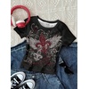 image:imageRoseSeek Girls Shirts 3 Packs Graphic Tees Vacation Hibiscus Top Crewneck Short Sleeve Cute Tops Summer Slim Fit T ShirtGothic Multicolor