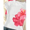 image:imageRoseSeek Girls Shirts 3 Packs Graphic Tees Vacation Hibiscus Top Crewneck Short Sleeve Cute Tops Summer Slim Fit T ShirtHot Pink Beige White