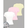 image:imageRoseSeek Girls Shirts 3 Packs Graphic Tees Vacation Hibiscus Top Crewneck Short Sleeve Cute Tops Summer Slim Fit T ShirtMulticolor Blue and Pink