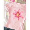 image:imageRoseSeek Girls Shirts 3 Packs Graphic Tees Vacation Hibiscus Top Crewneck Short Sleeve Cute Tops Summer Slim Fit T ShirtMulticolor Blue and Pink