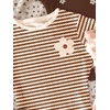 image:imageRoseSeek Girls Shirts 3 Packs Graphic Tees Vacation Hibiscus Top Crewneck Short Sleeve Cute Tops Summer Slim Fit T ShirtMulticolor Khaki